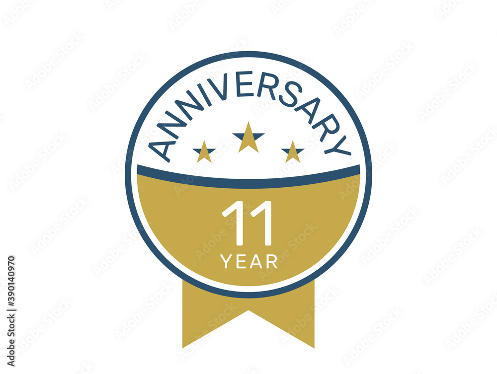 Fototapeta premium 11 anniversary logo vector templates, 11 years anniversary design