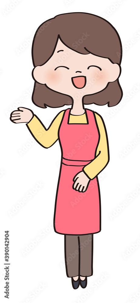 エプロンの女性 エプロンの女性