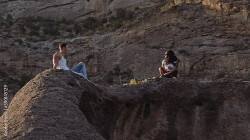 Couple In Spanish Landscape Of Rocks