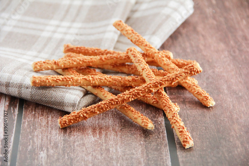 dry crunchy snacks sticks in sesame a sprinkles