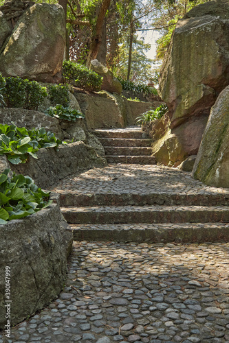 Escalinatas de piedra en un parque