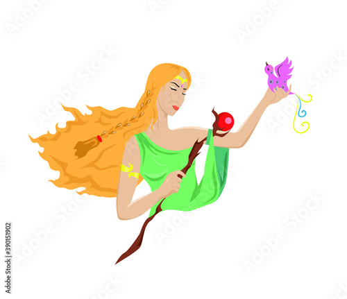
The illustration with a Scandinavian goddess - Frigg Godness