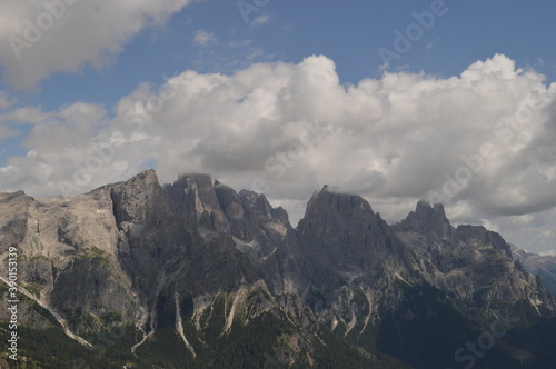 Hiking in the beautiful mountains of Val di Fiemme in the Dolomites of Northern Italy  Europe