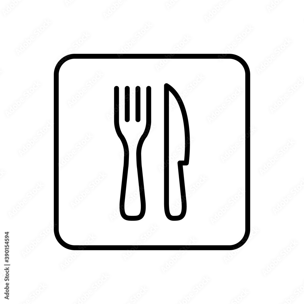 Fork & Knife Restaurant Icon. Linear vector. Fork & Knife Restaurant Icon. Linear vector.