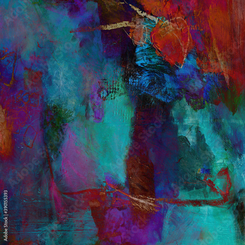 Fototapeta Naklejka Na Ścianę i Meble -  Multicolor brush strokes in oil structure. Grunge fine art mixed media texture. Artistic detailed background. Interesting designed pattern. Prints backdrop.
