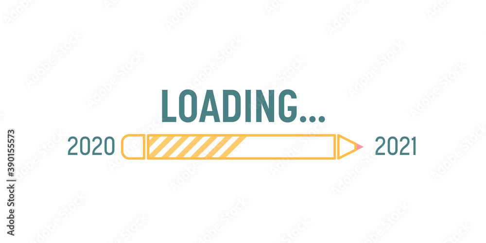 Loading bar for 2021 goal planning business concept, vector illustration for graphic design, flat style Loading bar for 2021 goal planning business concept, vector illustration for graphic design, flat style