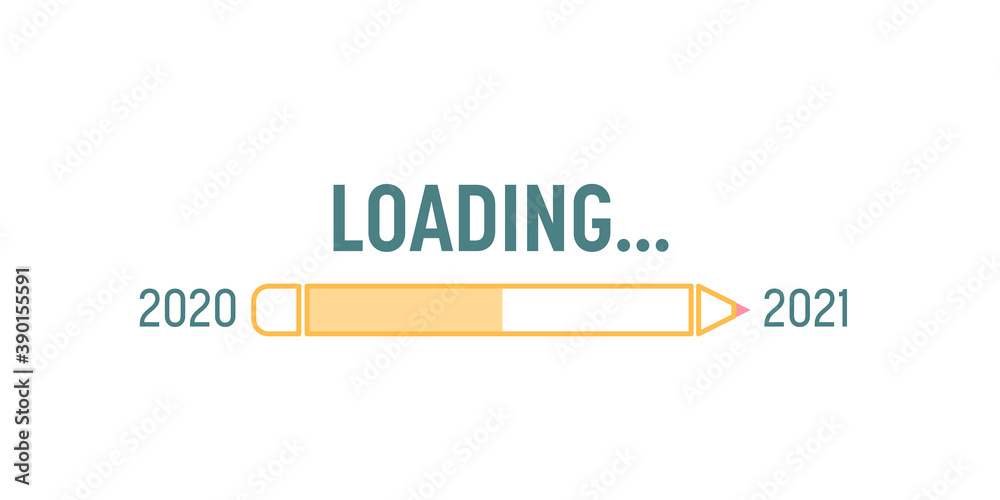 Loading bar for 2021 goal planning business concept, vector ...