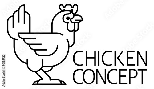 A chicken sign label icon concept design