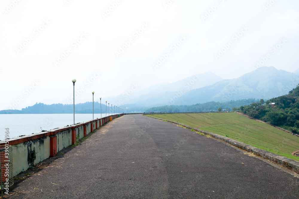 Beautiful scenery from the Banasura sagar dam in Western Ghats, Wayanad, Kerala