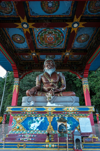 Statue of Thangtong Gyalpo in Thang Gyal Monastery on November 1, 2020 in Yuksom, Sikkim, India. photo