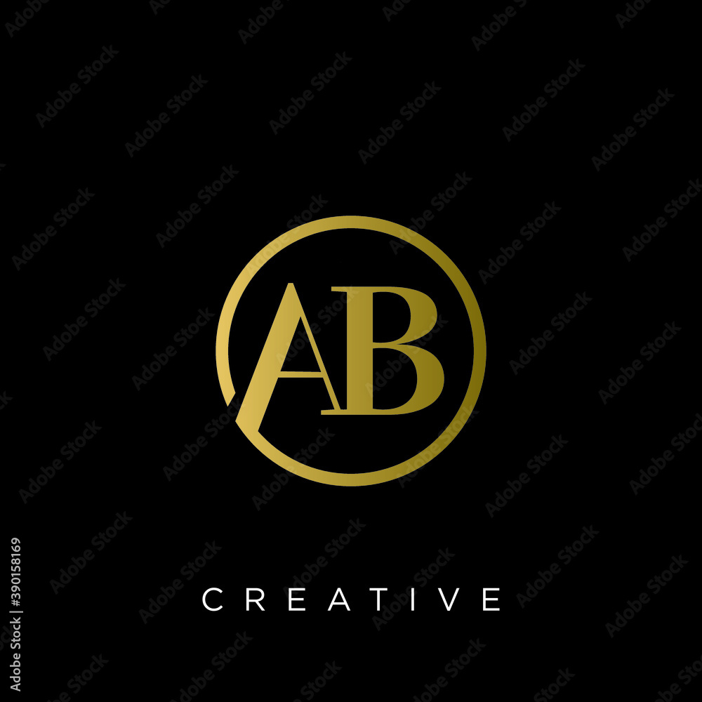ab luxury logo design vector icon symbol