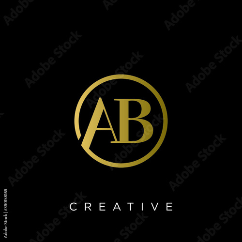 ab luxury logo design vector icon symbol