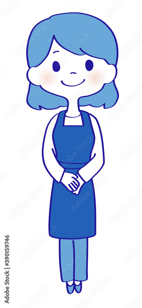 エプロンの女性 エプロンの女性