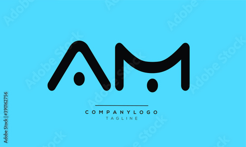 AM initials monogram alphabet logo design