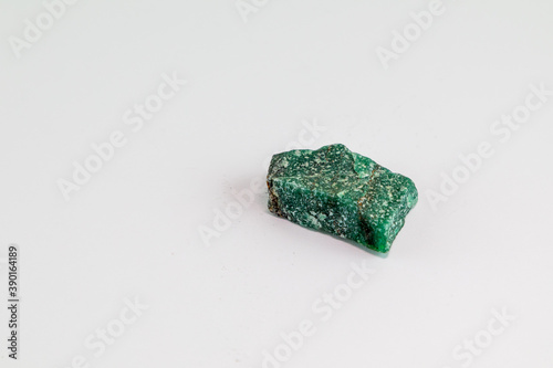 Fototapeta Naklejka Na Ścianę i Meble -  Emerald. Stone, energetic quartz on a white background.