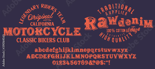 Motorcycle club community logo design.Decorative  font.