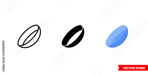 Contact lenses icon of 3 types color, black and white, outline. Isolated vector sign symbol.