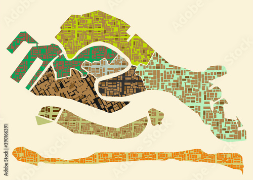 geographic representation map of the venice region italy