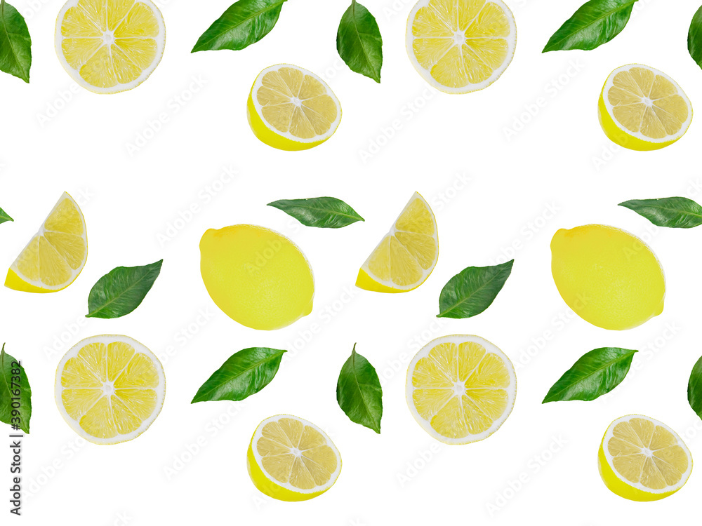 Citrus Fruits seamless pattern.Creative summer background composition