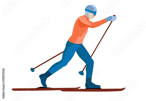 Man goes skiing