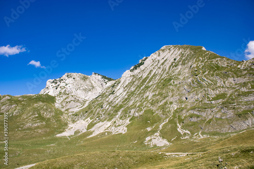 Fantastic mountains of Montenegro. Picturesque mountain landscape of Durmitor National Park, Montenegro, Europe, Balkans, Dinaric Alps, UNESCO World Heritage Site.