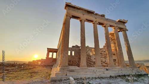 parthenon greece acropolis greek roman column sunset