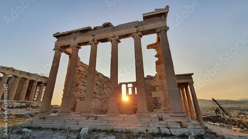 parthenon greece acropolis greek roman column sunset