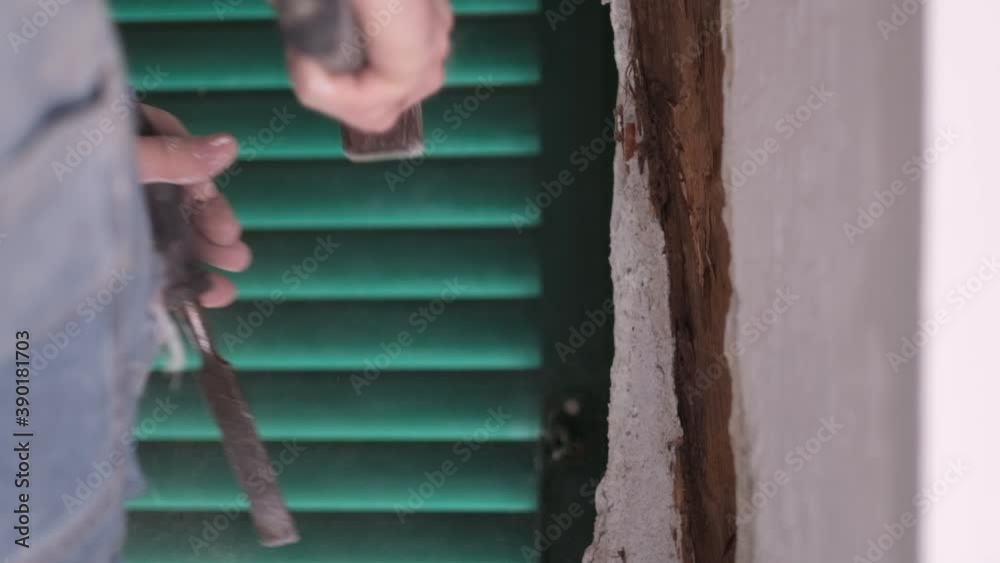 hammer smashing concrete from a wall hammer smashing concrete from a wall