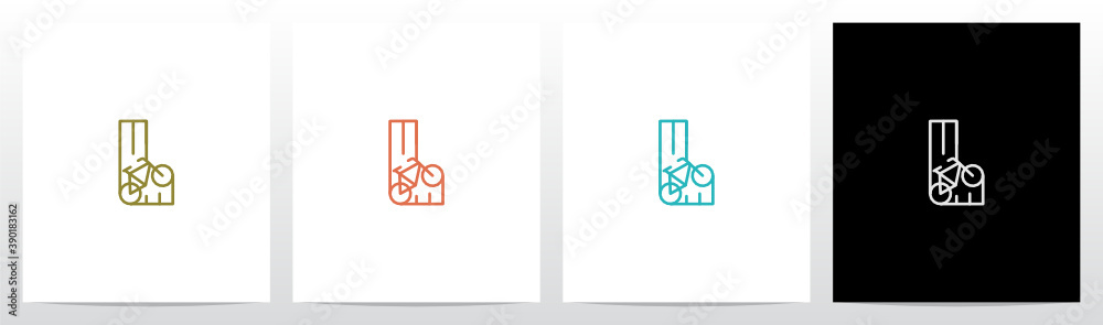 Bicycle On Letter Logo Design L