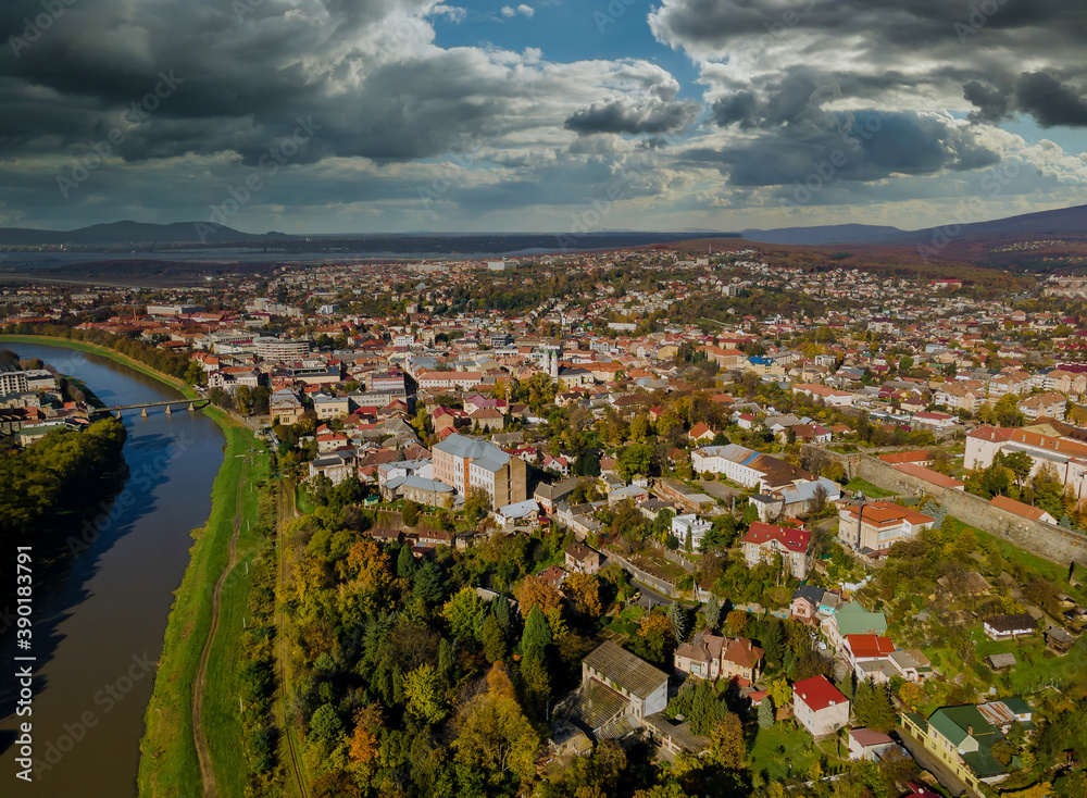 Uzhgorod from the height of located in Transcarpathia