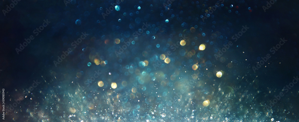 background of abstract glitter lights. silver, blue and black. de focused - obrazy, fototapety, plakaty 
