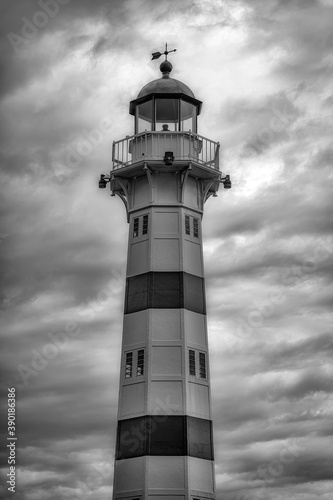 Malmo Harbour Lighthouse in Black and White