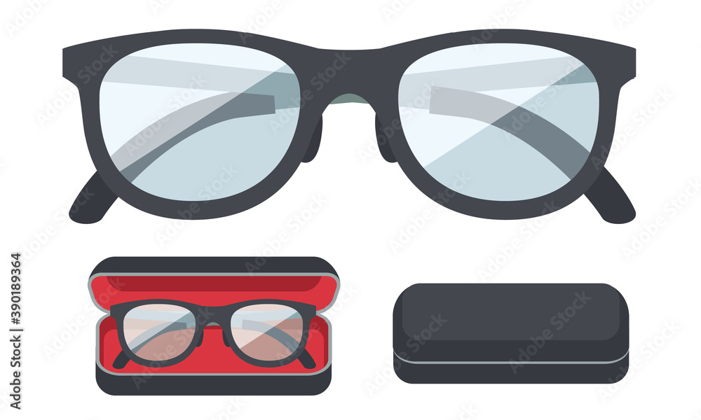 メガネとメガネケースのイラスト素材 Stock Vector Adobe Stock