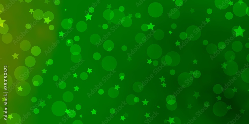 Light Green vector background with circles, stars. Light Green vector background with circles, stars.