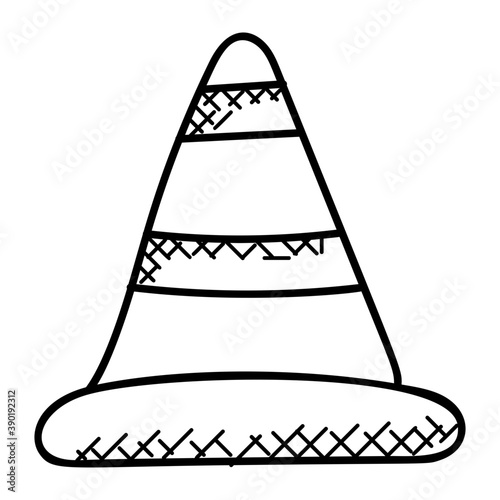 
The conical shape used on roads symbolizing the traffic cones.

