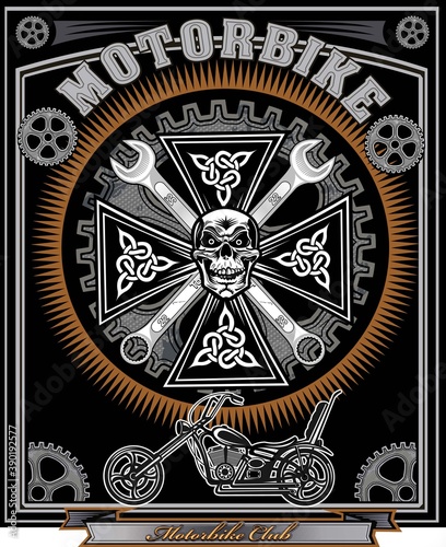 skeleton on motorcycle