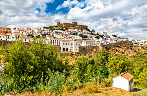 Mertola town above the Guadiana River in Alentejo, Portugal