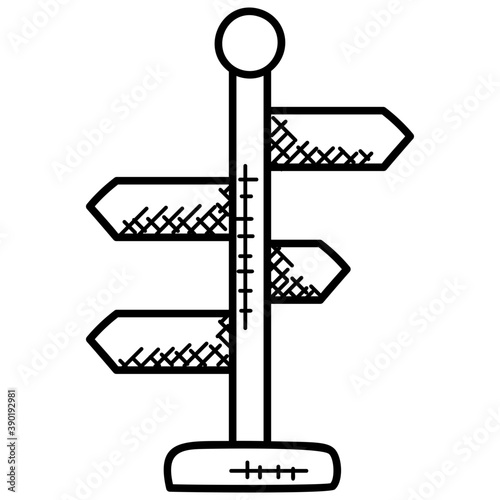 
Multi labels on sideway roads indicating the directions to guide traffic.

