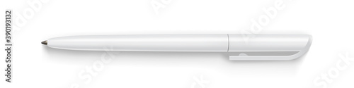 white  pens isolated on white background mock up