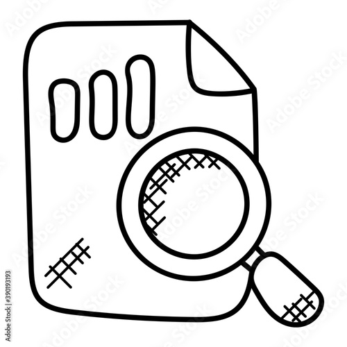 
Magnifying glass over graph report representing statistical analysis and comparison
