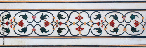 Obraz na plátně Details of marble surface with inlay in Taj Mahal, Agra, Uttar Pradesh, India