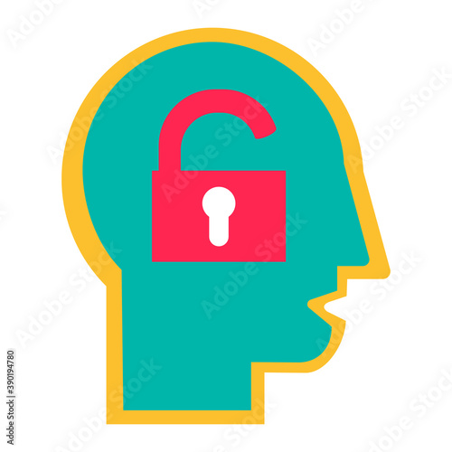 Extrovert mindset, human temperament flat vector icon