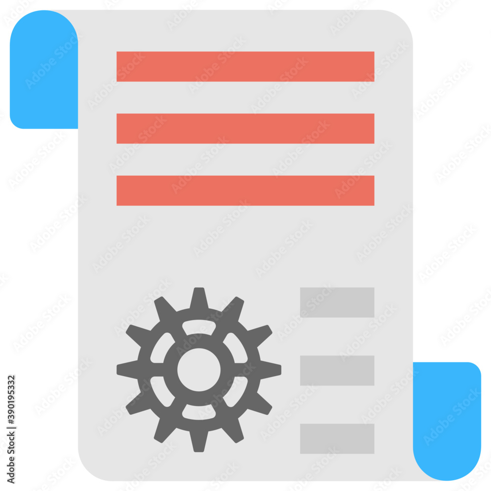 
A document with cogwheel representing concept of engineering document
