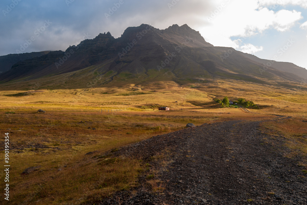 Icelandic mountain road in Iceland