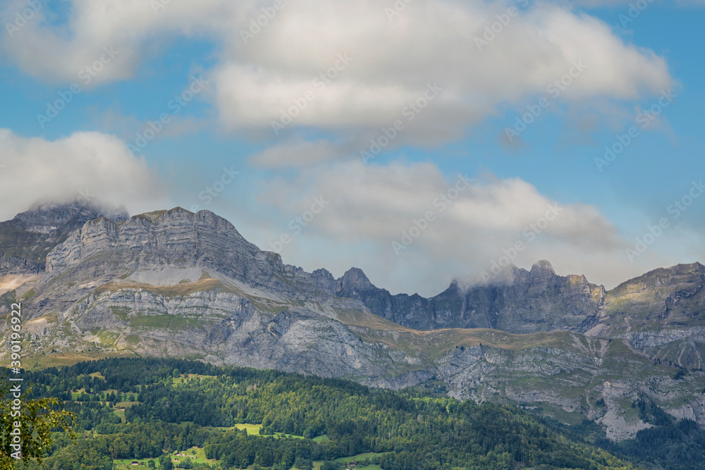 European mountains Mont Blanc, France. Near Chamonix, Haute-Savoie