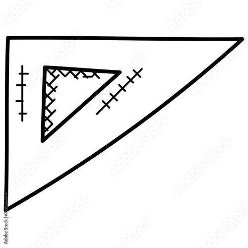 
Set Square, a geometrical instrument in shape of right-angle triangle used by engineers while making maps
