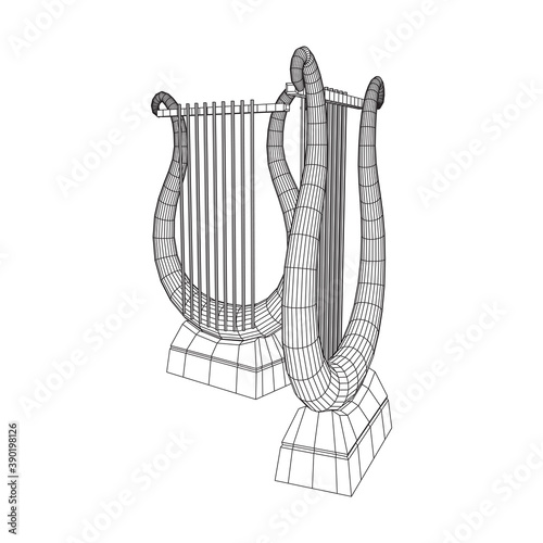 Ancient lyre or harp musical instrument
