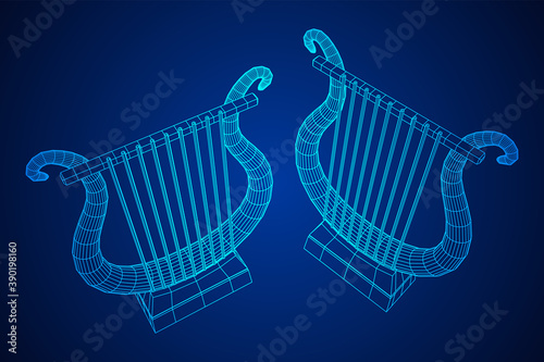 Ancient lyre or harp musical instrument