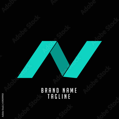 NV initials logo, name initials logo, company initials logo, person initials logo