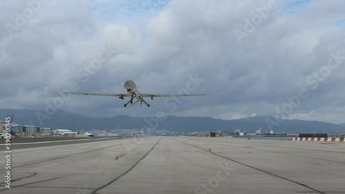 takeoff of an drone on the runway